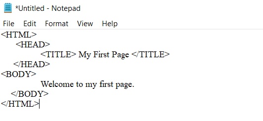 HTML on Notepad 1